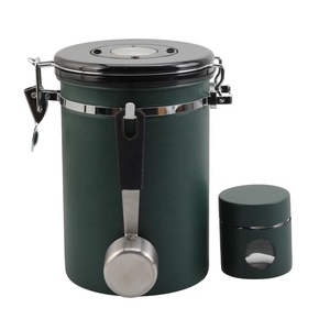 Stainless Steel <b>Coffee</b> Container Airtight with Small Travel Container <b>Coffee</b> Bean Storage Canister with Scoop Green - Product Image 2