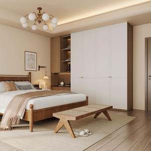 Custom Modern Space-Saving Bedroom Furniture Set | Wardrobe + Workstation + Storage Tatami Bed | Whole House Cabinet Design - Product Image 3