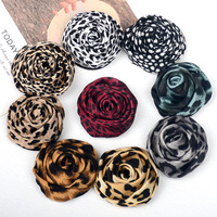Aksesoris Rambut/Bros Bunga 3D Motif Leopard Plastik Buatan Tangan Retro, Sporty, Cocok untuk Semua Musim, Diameter 5cm, Hiasan Pakaian
