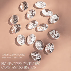 GULAURI <span class=keywords><strong>Kit</strong></span> professionnel de tamponnage pour ongles en acier inoxydable, avec plaques de tamponnage, pochoirs et gabarits de transfert, choix multiples - Product Image 3