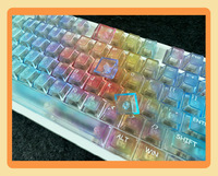 Personnalisable Iridescent Misty Rainbow Transparent PC Matériel Original Hauteur DIY Personnalités Mécanique Clavier Keycaps