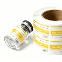 Étiquettes personnalisées pour flacons de peptides, autocollants en vinyle imperméables pour contenants de suppléments de bien-être de 3 ml, 5 ml, 10 ml, en vrac