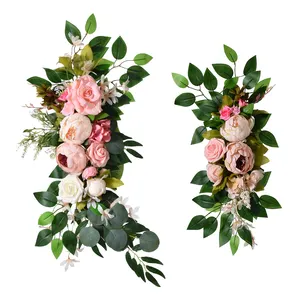 ウェルカムブランドのリンテル装飾された結婚披露宴のシーンインジケーターのための造花の結婚式の装飾用品