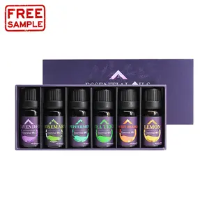 Kostenlose Probe Label Private natürliche ätherische Öle 6 Stück Set Bio-Aroma therapie Premium Grade Duft Körper massage öl