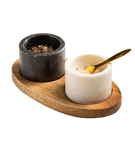Set di <span class=keywords><strong>sale</strong></span> <span class=keywords><strong>e</strong></span> <span class=keywords><strong>pepe</strong></span> in marmo di fabbrica con supporto in legno - Product Image 6
