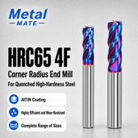 Eckradius 4-Schneiden-Fräser HRC65 AlTiN-Beschichtung CNC-Fräser für Titanlegierungen, Superlegierungen, Gusseisen, Edelstahl