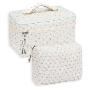 3PCS Eco-Friendly Portable Large Travel Cute Floral Zipper Closure <b>Makeup</b> <b>Case</b> Cosmetic & for Bags for Women Girls - Product Image 1