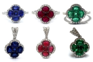 Magnifique diamant naturel 100% couleur pierre émeraude verte or blanc 18 carats conception intemporelle bague cluster pour dames pour les fêtes - Product Image 4