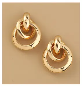 Fashion personality jewelry metal matte earrings temperament European and American cold wind S925 siliver needle Earrings