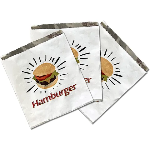Bolsa de hamburguesas al por mayor asequible Bolsa de papel Kraft de papel de aluminio