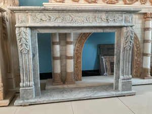 Customized Marble <b>Fireplace</b> Modern Hand Carved Luxury Carrara Grey Marble <b>Fireplace</b> Mantel Marble <b>Fireplace</b> Surround - Product Image 4