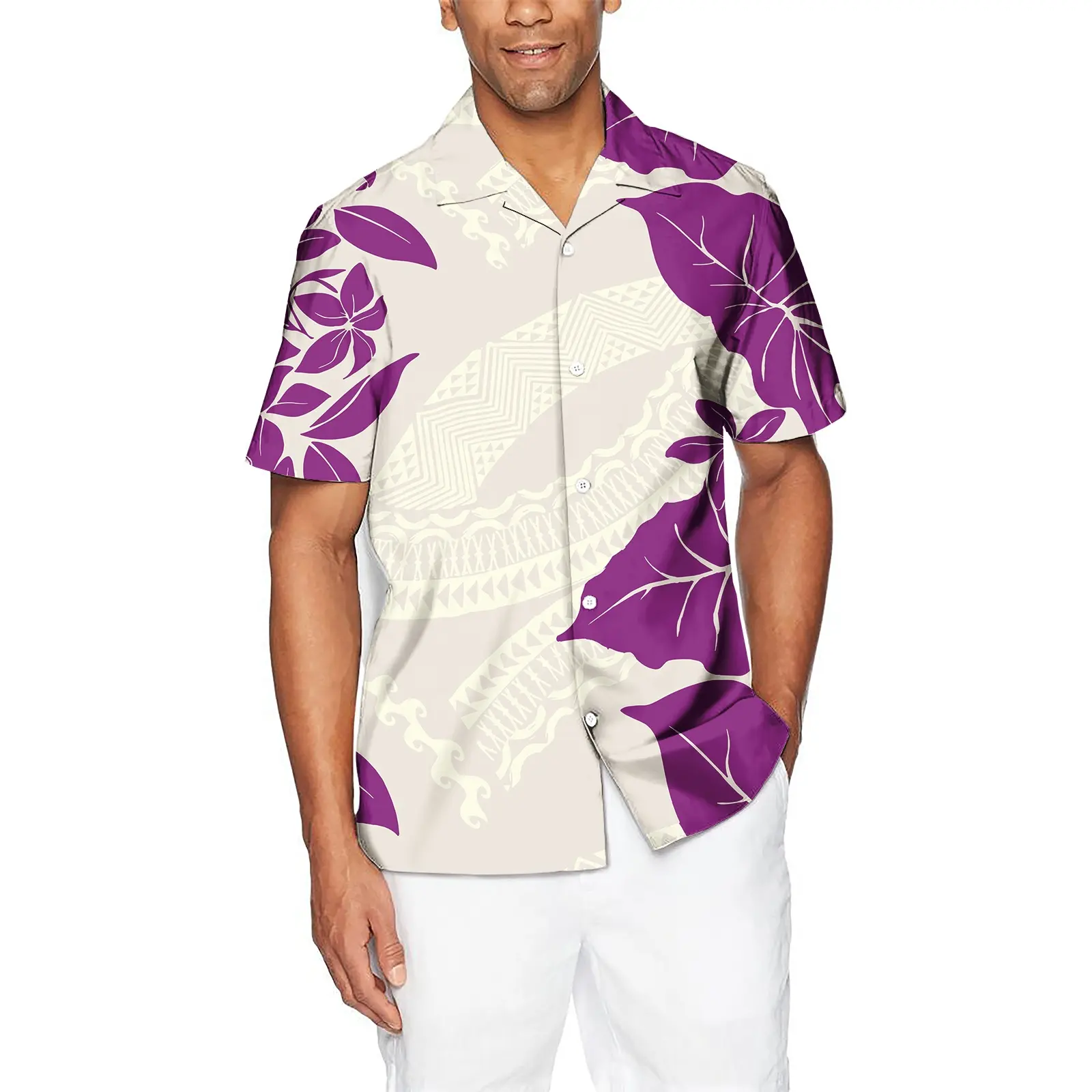 Nouveautés 2023 rayonne mode à la mode Hawaii imprimé fleuri chemise surdimensionnée Samoa Puletasi T-Shirt hauts grande taille hommes chemise