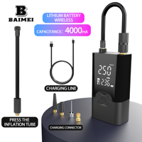 Pompe à air électrique portable BAIMEI avec moniteur de pression des pneus pour MPV/voiture, mini écran LED, gonflage rapide et arrêt automatique