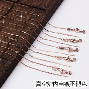 Không gây dị ứng Tiny thép không gỉ DIY kim chuỗi vô hạn 7 thiết kế có thể điều chỉnh chuỗi vàng tôm hùm Clasp 4mm bóng cổ điển - Product Image 3