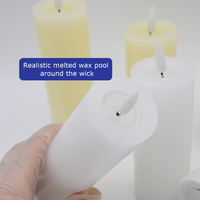 LITBRIGHT Nouvelle Arrivée Décoration Maison Fêtes Mariages Bougies Pilier LED 3D Réalistes Effet Cire Fondue Sans Flamme avec Mèche Réelle