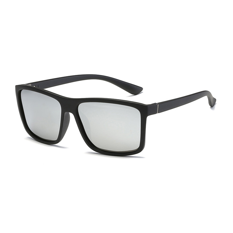 Classic Black Square Sunglasses Polarized Blue Lenses UV400  display picture 3