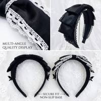 Serre-têtes Lolita surdimensionnés en dentelle de 17 cm - Accessoires capillaires élégants et doux avec nœud - Vente en gros directe usine OEM ODM