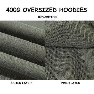 เสื้อฮู้ดคอตตอนใส่ได้ทั้งผู้ชายและผู้หญิง400 GSM 100% ซักได้พิมพ์ลายดิจิทัลใส่สบายโอเวอร์ไซส์ - Product Image 3