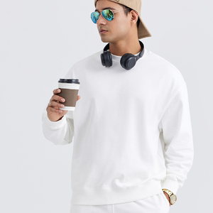 Sweat-shirt à col rond 330G pour homme, manches longues, couleur unie, taille plus, personnalisé - Product Image 2