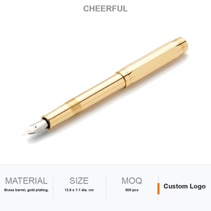 Bolígrafo de Acero Inoxidable Chapado en Oro con Punta de Latón Facetada, Ancho de Escritura de 0.5 mm, Personalizable con Logotipo, Regalo Ejecutivo Corporativo - Product Image 1