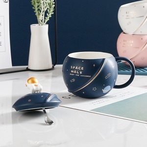 <b>Ceramic</b> Mug Star Pattern Light Blue White Pink Dark Blue Glazed Coffee Tea <b>Cup</b> Home Use Giveaways - Product Image 2