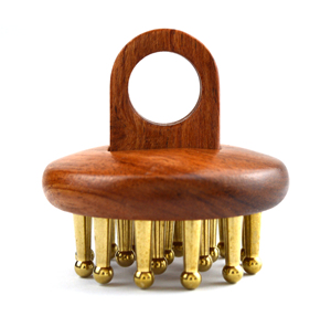 Produk Populer 2024 Sisir Pijat Kulit Kepala dari Kuningan Perawatan Rambut Tembaga Pemijat Sikat Rambut Membuka Meridian Meredakan Sakit Kepala - Product Image 2