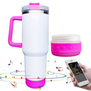 Mug de sport extérieur en acier inoxydable de 40 oz avec haut-parleur, vente en gros, gobelets isothermes de 40 oz avec paille et couvercle - Product Image 5