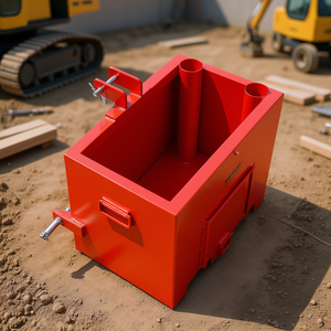 Boîte de ballast rouge, capacité 800 lb, récepteur 2 pouces pour tracteurs, pièce de machines de construction D0100HA7JHA - Product Image 2