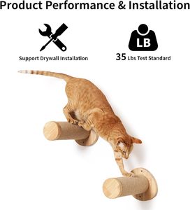 Moderno respetuoso del medio ambiente gato flotante repisa gatito pared colgante escalera gato árboles rascador regalo de Navidad embalaje de cartón - Product Image 3
