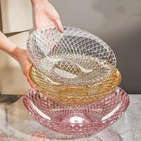Elegante PET fruit schaal met licht luxe transparant design voor woonkamer fruit, snoep & snacks