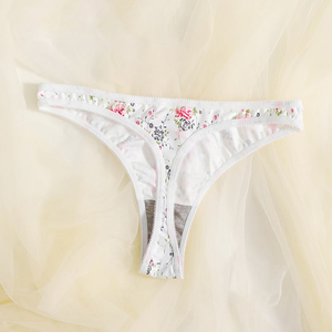 Mutandine a Perizoma in Spandex con <span class=keywords><strong>Disegni</strong></span> Floreali, Biancheria Intima Femminile Erotica Confortevole - Product Image 4