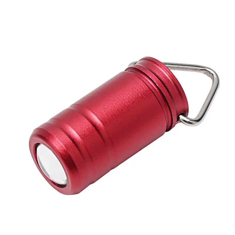 Mini XPE Bulb LED Red Flashlight Torch Portable Keychain Flashlight Emergency Light with 3 Button Batteries
