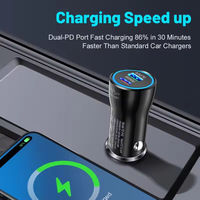 Cargador de Coche Universal de Alta Eficiencia PD QC 3.0 12V-24V, Carga Rápida de 75w, Cargador de Teléfono para Coche con USB Tipo C y Encendedor de Cigarrillos