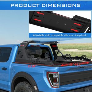 Barra Antivuelco Universal Ajustable para Camionetas Pickup de Tamaño Mediano y Grande, Compatible con Hilux Revo Vigo Ranger Ford F-150 Ram Tacoma Tundra - Product Image 3