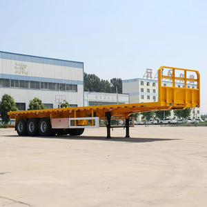 <span class=keywords><strong>Camion</strong></span> semi-remorque plateau de haute qualité 30-80 tonnes, 2/3/4 essieux, pour conteneurs 20FT 40FT 45FT - Product Image 1