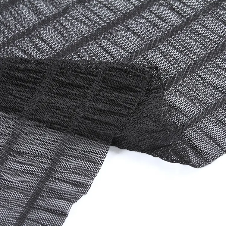 Creative design and custom 95% nylon 5% spandex 130gsm lace net mesh fabric for women blouse t-shirt dress