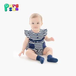 Puresun Schattig Print Design Meisjes Bubbel Pyjama's Pasgeboren Rompertjes Set Kinderen 100% Biologisch Katoen <span class=keywords><strong>Baby</strong></span> Rompers - Product Image 2
