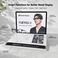 Présentoir de Comptoir en Acrylique pour Lunettes Intelligentes AR avec Éclairage LED Blanc, Support Transparent pour Lunettes, Vitrine d'Information