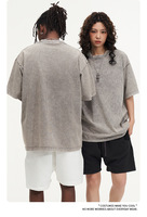 T-shirt Homme Personnalisé 100% Coton Tricoté Lourd 230 GSM Délavé à l'Acide Respirant Anti-Plis Anti-Humidité Coupe Ample