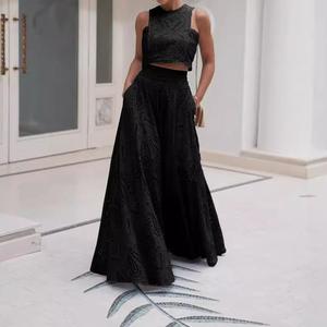 New Sleeveless Long <b>Skirt</b> Pocket Set Casual Vacation Loose Hollow Women's 2 Piece Set Fashion - Product Image 4