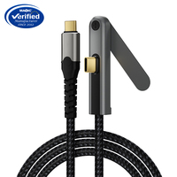 Câble USB C vers USB C 100W PD 20 Gbps, 4K 60Hz, angle droit, type C, charge rapide, cordon de données avec support pour ordinateur portable, tablette, téléphone