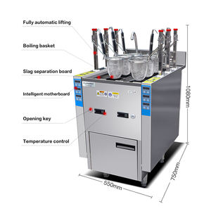 Chefmax مطعم التجاري الكهربائية الغاز 12kw 3 6 سلة حلة طهي المكرونة الفورية التلقائي طباخ المعكرونة رفع - Product Image 3