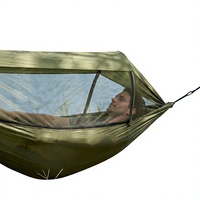 Hamac double robuste avec pare-soleil intégré et moustiquaire B3, lit suspendu en nylon Ripstop résistant aux déchirures, capacité 300 kg