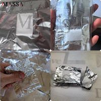 MASSA 100 pièces/paquet – Sachets jetables en aluminium pour le retrait des ongles avec tampons de coton – Aluminium pour le retrait rapide du vernis à ongles en gel