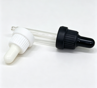 En stock – Bouchon à vis en plastique côtelé avec bulbe en caoutchouc, compte-gouttes anti-fuite pour flacon d'huile essentielle, de sérum ou de cosmétique