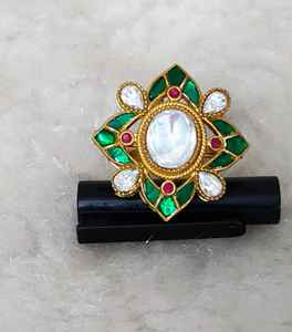 Anillo ajustable chapado en oro occidental Indo de moda de alta calidad al por mayor con aspecto clásico producto a granel hecho a mano - Product Image 6