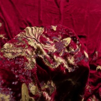 Nouveaux designs 2026 – Tissu en velours de soie/coton imprimé métallisé tissé, doré, écologique, respirant, pour robes, diverses couleurs