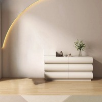 Ensemble coiffeuse et commode en bois massif laqué, minimaliste et extensible, pour le pied du lit