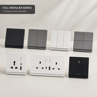 Prise Murale Intelligente Tuya Zigbee WiFi 86 1-4 Gang 13A avec Charge Rapide PD Type C 20W, Bouton Poussoir, Compatible Alexa Google, pour Hôtels et Villas