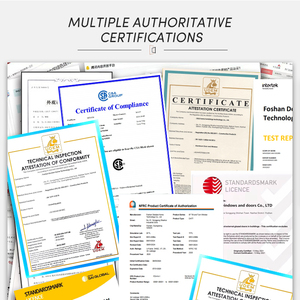 Portes d'entrée résidentielles OUNA USA Nfrc pour maison, résistantes aux ouragans, antivol, design en <span class=keywords><strong>grille</strong></span> de verre, portes pivotantes en aluminium - Product Image 2